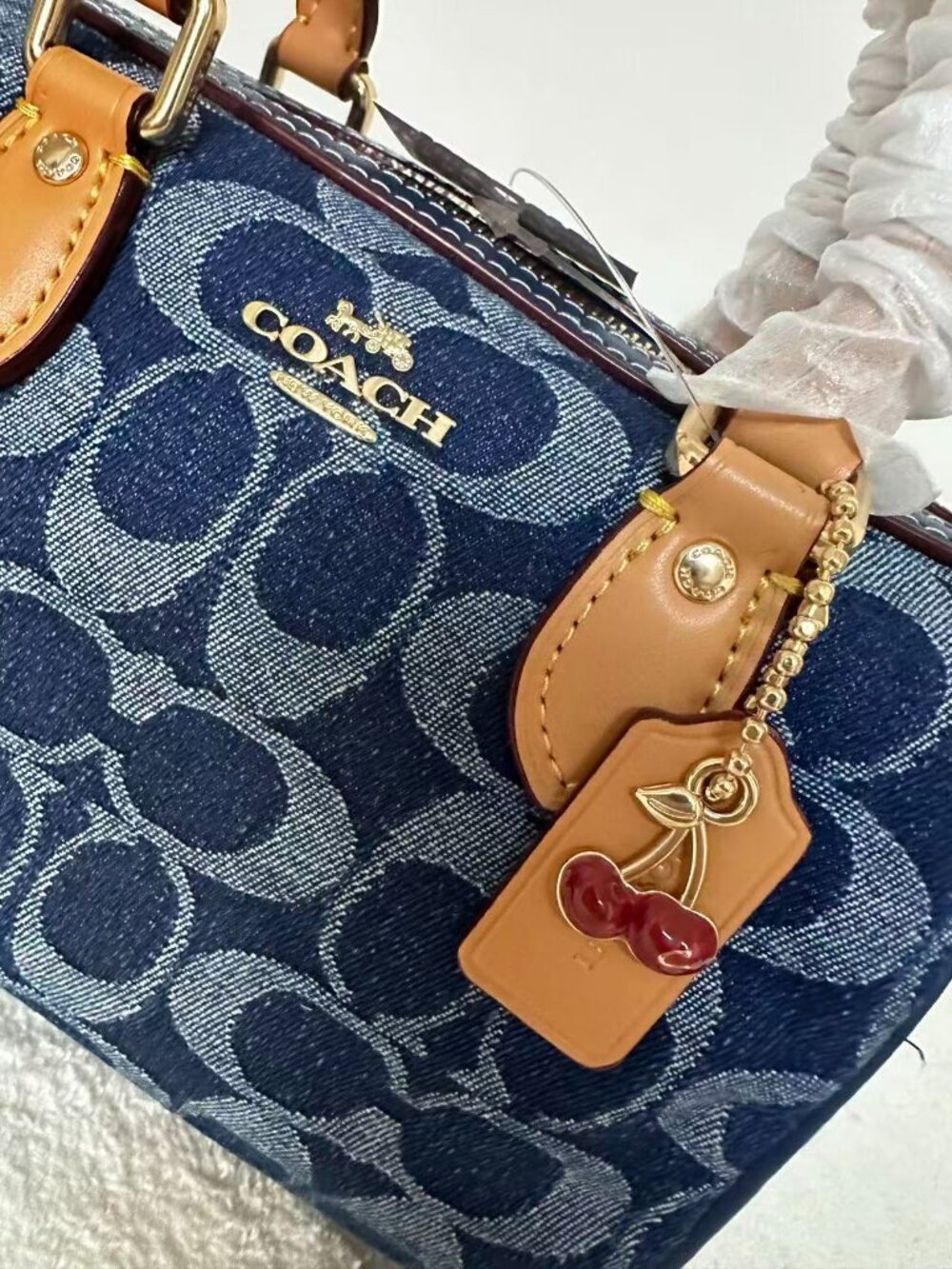 Coach Rowan Satchel Bag In Signature Denim Canvas NWT CY699